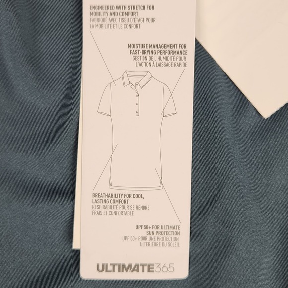 Adidas Top‎ Womens Size Large Ultimate365 Printed Sleeveless Polo SPF50 Golf New - Picture 5 of 10